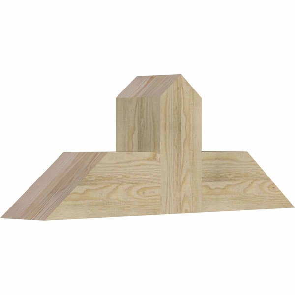 Portland Rough Sawn Timber Gable Bracket, Douglas Fir, 36W X 13H X 6D X 6F, 9/12 Pitch